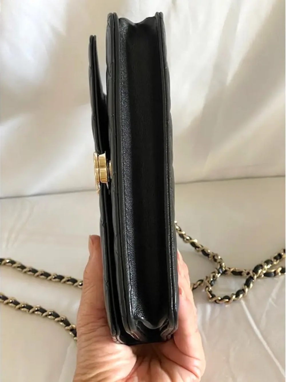 ***NEW - CHANEL Lambskin Quilted Top Handle Wallet On Chain - WOC - Picture 10 of 11